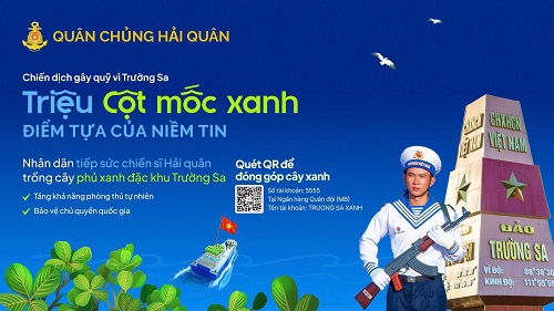 Phát động chiến dịch ‘Triệu cột mốc xanh’ gây quỹ trồng cây phủ xanh đặc khu Trường Sa